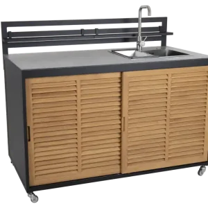 Sale Fornax Outdoor Küche Außenküche Spülelement Spüle Alu Teakholz